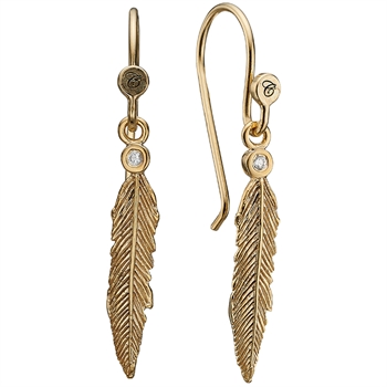Christina Collect Gold-plated sterling silver Feather Symphony Beautiful earrings, also available in silver, model 670-G36